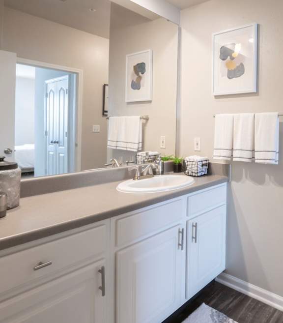 White Bathroom  at Cambridge Square Apartments, Overland Park, KS