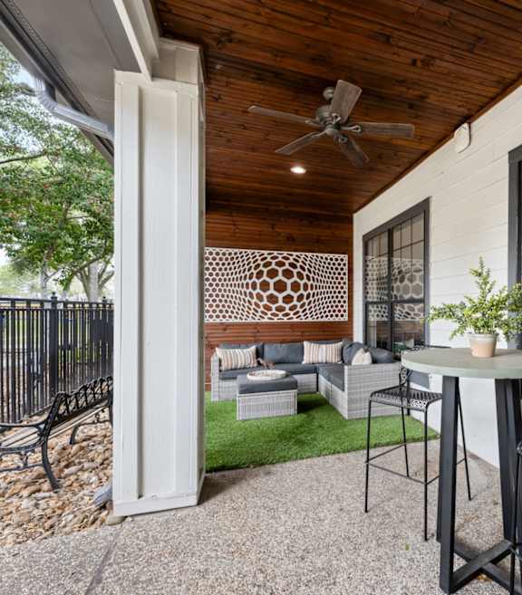 an outdoor patio at The Ambrose, Texas, 77040