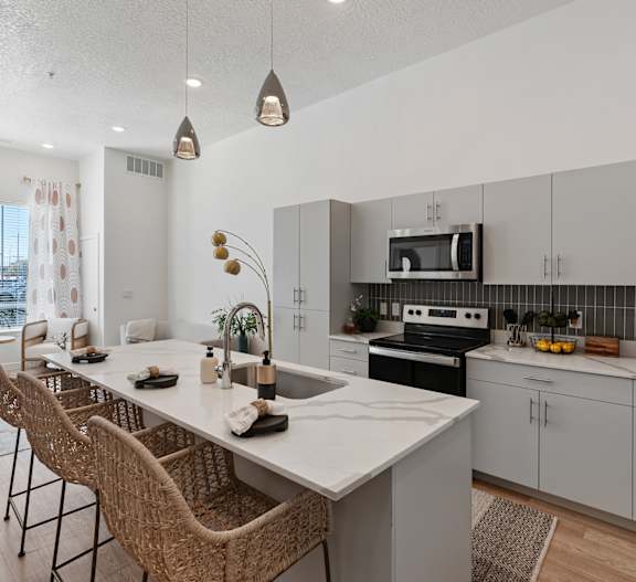 kitchen and dining area at SevenO2 Main Apartments, Salt Lake City, UT, 84101