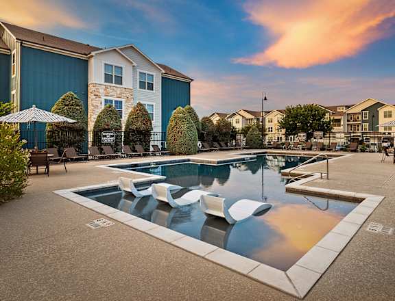 take a dip in the resort style pool at villas at houston levee west apartments