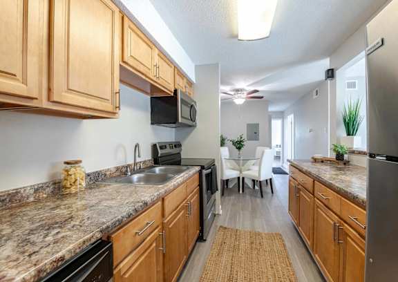 Kitchen with cabinets1 at Collins Crossing, Carrboro, NC, 27510