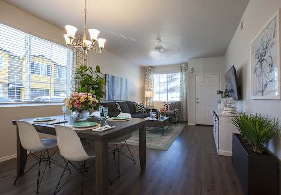 Dining and Living Room at San Mateo Townhomes in Phoenix AZ July 2021