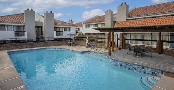 the swimming pool at our apartments