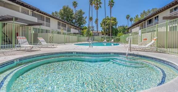 our apartments showcase a swimming pool