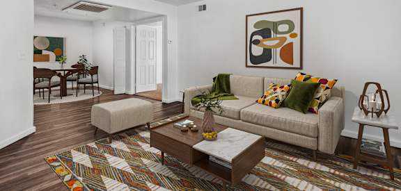 Living Room and Dining Area at Stone Ridge Apartments in Bullhead City