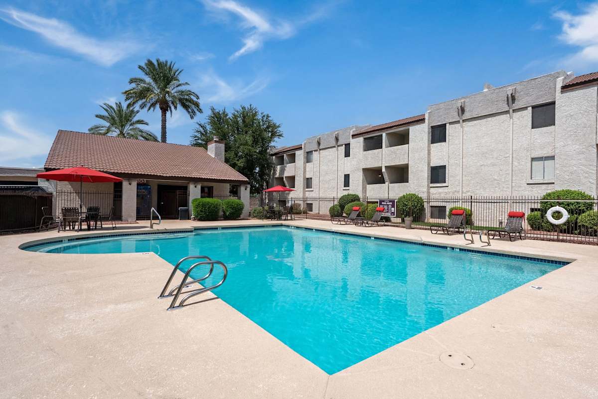 Pool and poolside area at The Place at Wickertree.