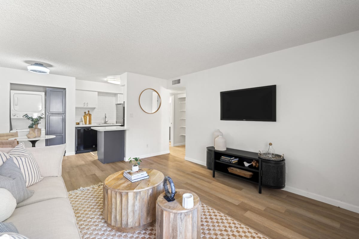 Furnished living room at Oakridge Apartments.