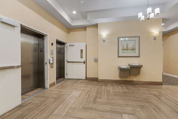 Lobby with two elevators at 200 City View, Utah, 84601