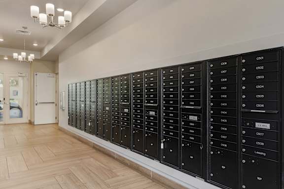 Hallway with mailboxes at 200 City View, Provo