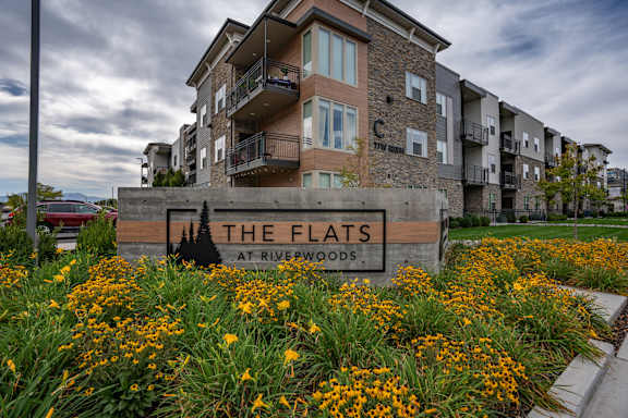 Apartments Sign at The Flats at Riverwoods, Utah