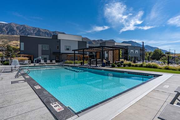 Outdoor Swimming Pool at The Flats at Riverwoods, Provo, UT