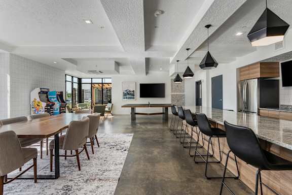 Private Entertainment And Dining Area at The Flats at Riverwoods, Provo, Utah