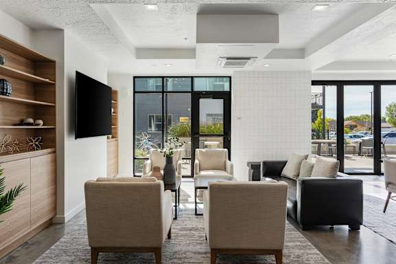 Modern Residential Lobby Area at The Flats at Riverwoods, Provo, 84604