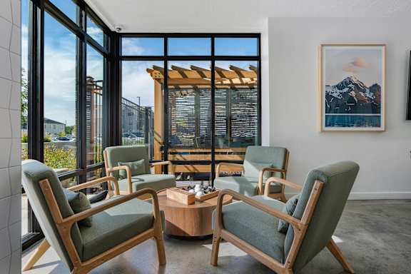 Clubhouse Lounge Area at The Flats at Riverwoods, Provo, UT