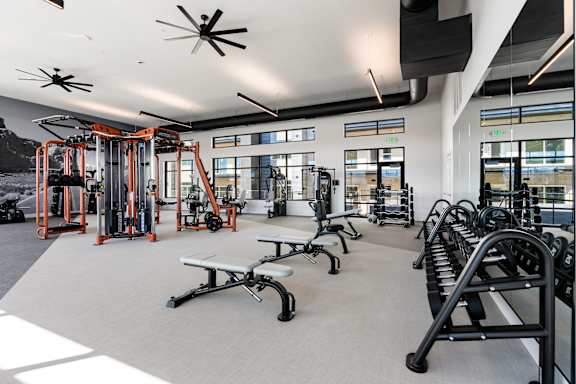 Gym with natural light at The Vue At Desert Color, St. George, UT