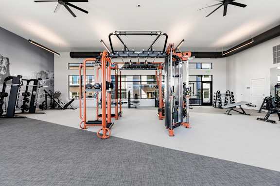 Gym with ceiling fan at The Vue At Desert Color, St. George, Utah