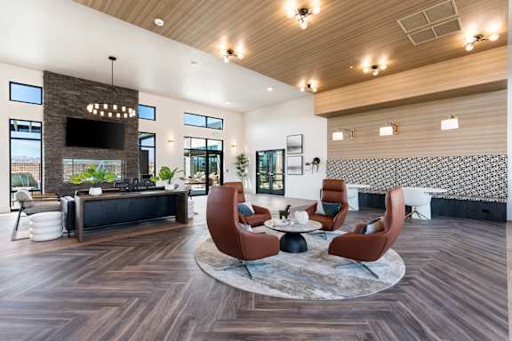 Bright and modern living area at The Vue At Desert Color, St. George