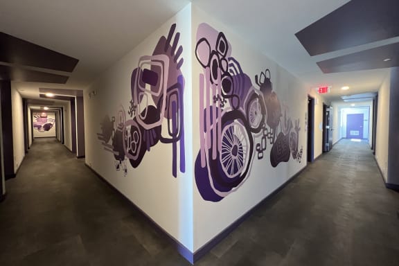 Mural on a Wall at Citizen Birmingham micro-apartments