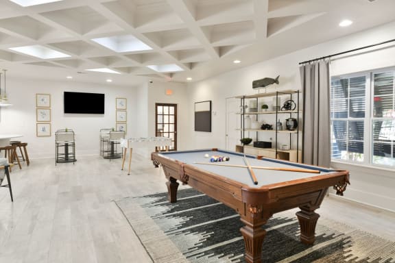 Clubhouse with Billiards Table at Legends at Chatham Apartments, Savannah, GA