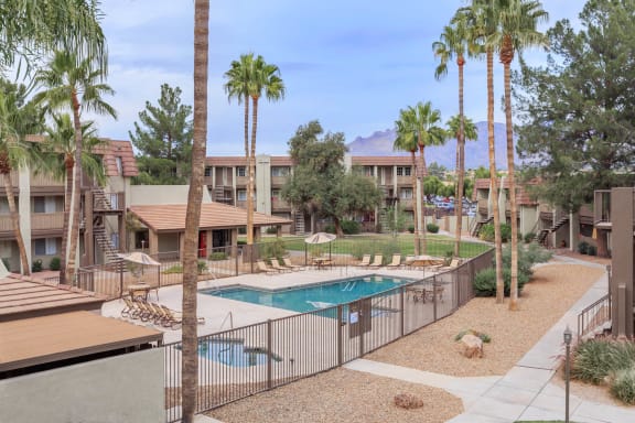 Aerial Pool View at Verde Apartments, Arizona, 85719