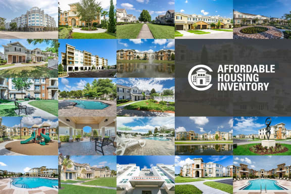 a collage of photos ofaffordable housing inventory at
