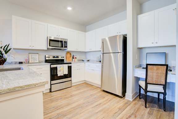 Modern kitchen at The Glover House Apartments, Washington, District of Columbia