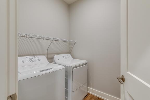 Washer/dryer in unit at Quarry Apartments and Townhomes in DeWitt, Michigan