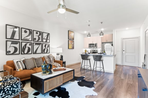 Northside at the Woodlands Open Concept Living Room and Kitchen
