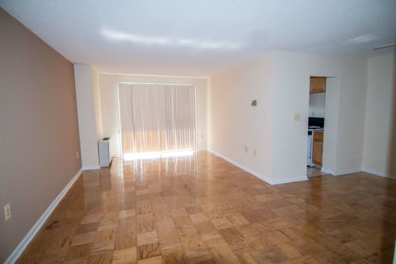 Steward Tower One Bedroom Living Area Patio Entry
