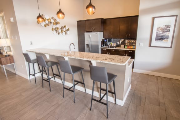 Clubhouse Kitchen at Skye at Arbor Lakes Apartments, Maple Grove, MN, 34105