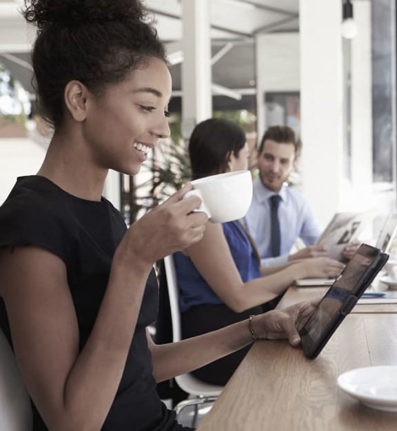 stock image- drinking coffee