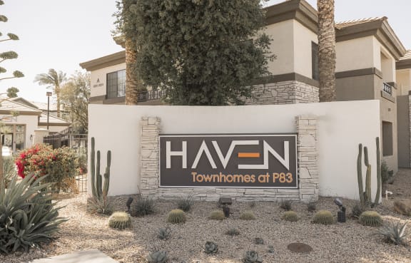 Property Sign at Haven Townhomes at P83 in Peoria Arizona