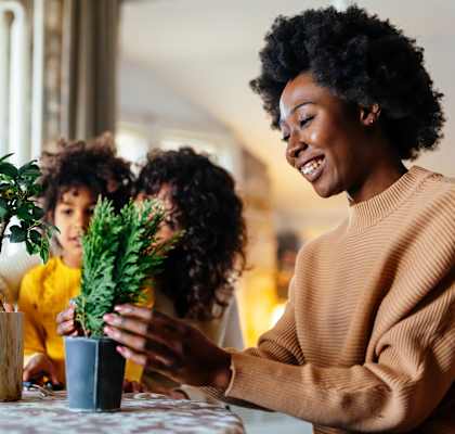 African American woman smiling