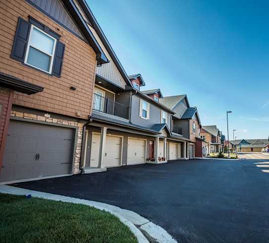 Garage parking at Quarry Apartments and Townhomes in DeWitt, Michigan