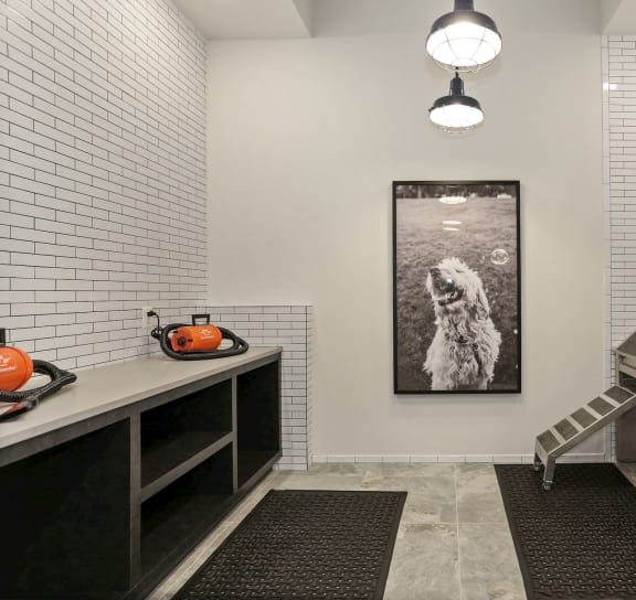 this is a photo of the kitchen of a 560 square foot, 1 bedroom apartment at as at Vyne One Loudoun, Ashburn, 20147