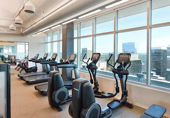 fitness center with views  at Two Twelve Clayton, Clayton, Missouri