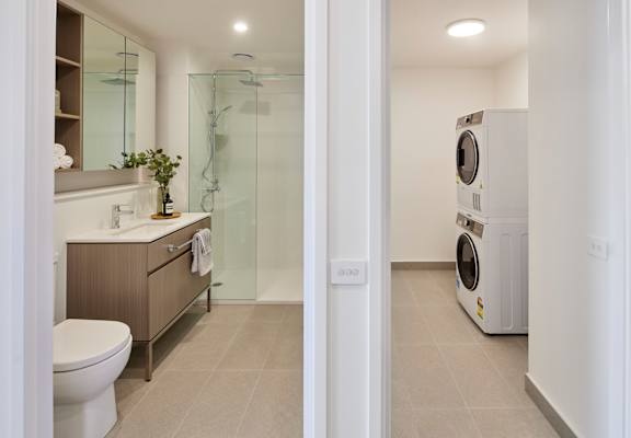 a bathroom and laundry 