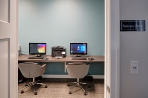 business center with computers at Eagle Creek Apartments in Westmont, IL