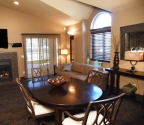 Living Room Decor with Dining at Graymayre Crossing Apartments in Spokane, WA 99208