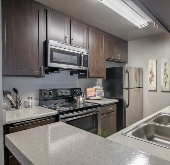 our apartments have a modern kitchen with stainless steel appliances at Monterra Ridge Apartments, Canyon Country ,91351