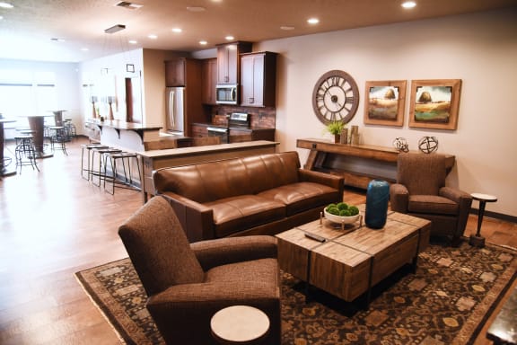Ample Sitting Space In Clubhouse at The Brix Apartments, Spokane Valley, WA, 99037