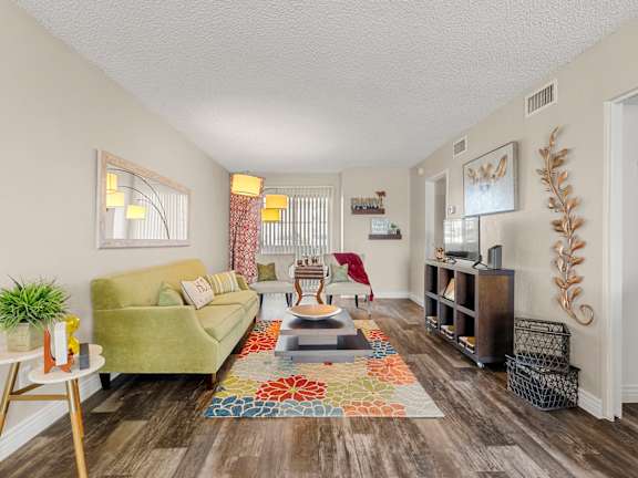One bedroom living room at Villa Toscana Apartments in Phoenix Arizona