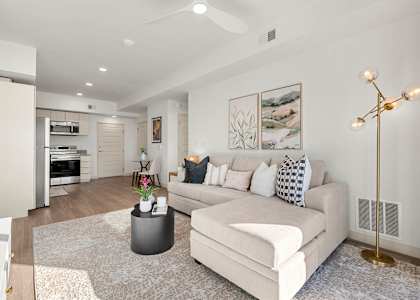 Livingroom in Two Bedroom and Two Bath at Lucero Apartment Homes in Phoenix Arizona