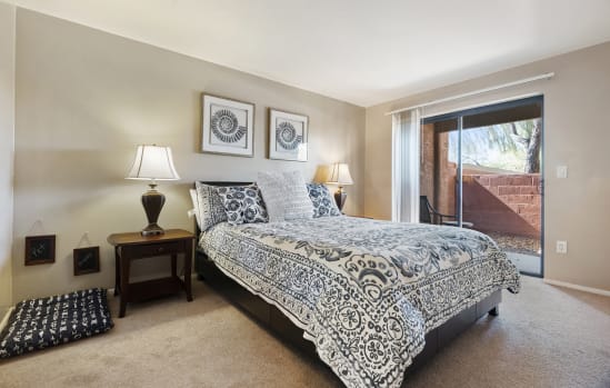 Bedroom at San Simeon Apartments in Tucson AZ November 2020