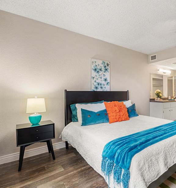 One Bedroom Bedroom at Villa Toscana Apartments in Phoenix Arizona