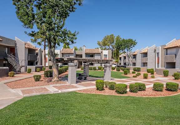 Courtyard View of the Apartments