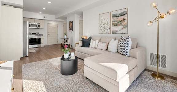 Livingroom in Two Bedroom and Two Bath at Lucero Apartment Homes in Phoenix Arizona