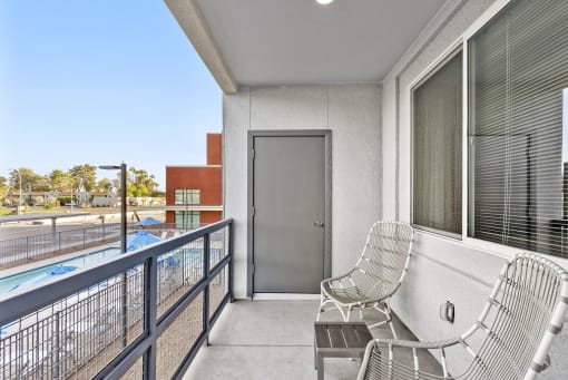 Apartment balcony at V on Broadway Apartments in Tempe AZ