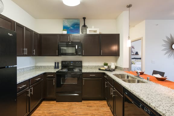 Cabinets in the kitchen at Arterra Place Apartments, Aurora, CO
