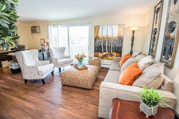 Olde Towne Village Apartments – Living Room – Snack Bar - Kenmore School District - Air Conditioner - Appliances Included - 24 Hour Emergency Maintenance – Ask for a Tour - Pet Friendly